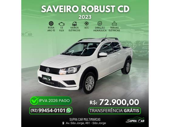 VOLKSWAGEN SAVEIRO 1.6 MSI ROBUST CD 8V FLEX 2P MANUAL VOLKSWAGEN SAVEIRO 1.6 MSI ROBUST CD 8V FLEX 2P MANUAL